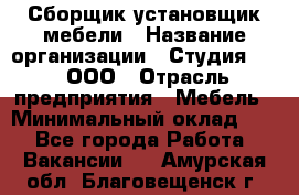 Сборщик-установщик мебели › Название организации ­ Студия 71 , ООО › Отрасль предприятия ­ Мебель › Минимальный оклад ­ 1 - Все города Работа » Вакансии   . Амурская обл.,Благовещенск г.